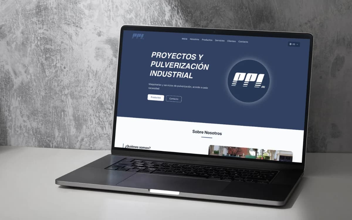 Mockup del sitio web internacional de PPI