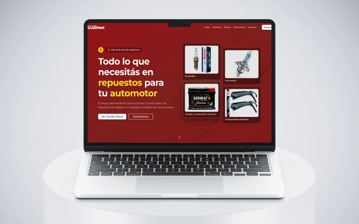 Mockup del sitio institucional de Encendido Gaspar
